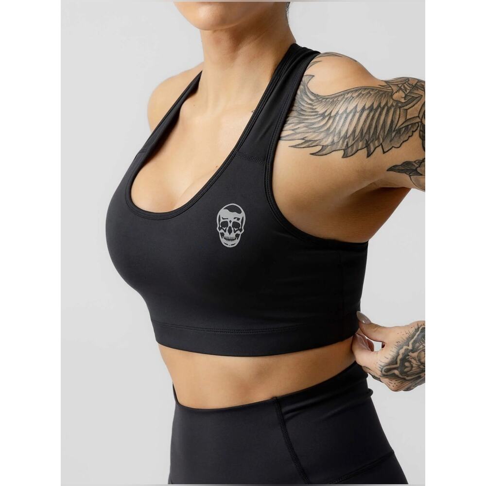 GymReapers performance sports bra black large NEW